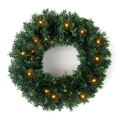 Couronne De Noël|EMINZA Couronne de Noël lumineuse (D40 cm) Royal Vert et blanc chaud Sapin vert lumineux