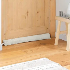 Coussin Bas, Bloc Porte|douceur d'intu017drieur Coussin bas de porte flanelle (80 x 10 cm) Flanela Ecru