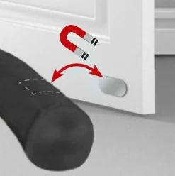 Coussin Bas, Bloc Porte|LUANCE Coussin bas de porte polycoton (L80 x 7,5 cm) Aimanté Gris foncé