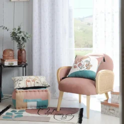 Coussin Et Housse|LOVELY CASA Coussin carré (40 cm) Esquisse Multicolore