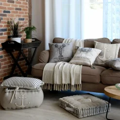 Coussin Et Housse|LOVELY CASA Coussin carré (40 cm) Gibraltar Taupe