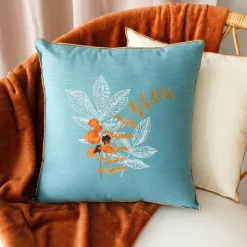 Coussin Et Housse|ENJOY HOME Coussin carré (40 cm) Vegetalis motif Bleu lagon Bleu clair