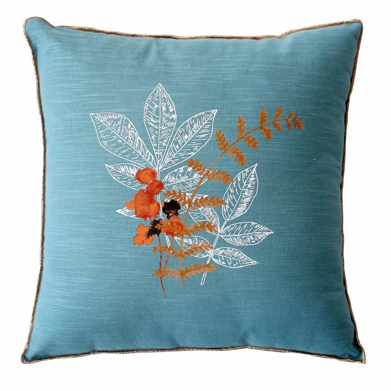 Coussin Et Housse|ENJOY HOME Coussin carré (40 cm) Vegetalis motif Bleu lagon Bleu clair