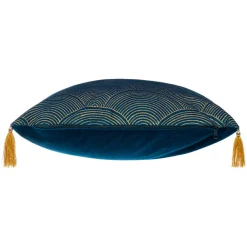 Coussin Et Housse|ATMOSPHERA Coussin carré (40 x 40 cm) Glitter Bleu canard