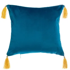 Coussin Et Housse|ATMOSPHERA Coussin carré (40 x 40 cm) Glitter Bleu canard