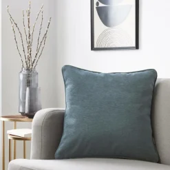 Coussin Et Housse|EMINZA Coussin carré (50 x 50 cm) Minuit Gris bleu