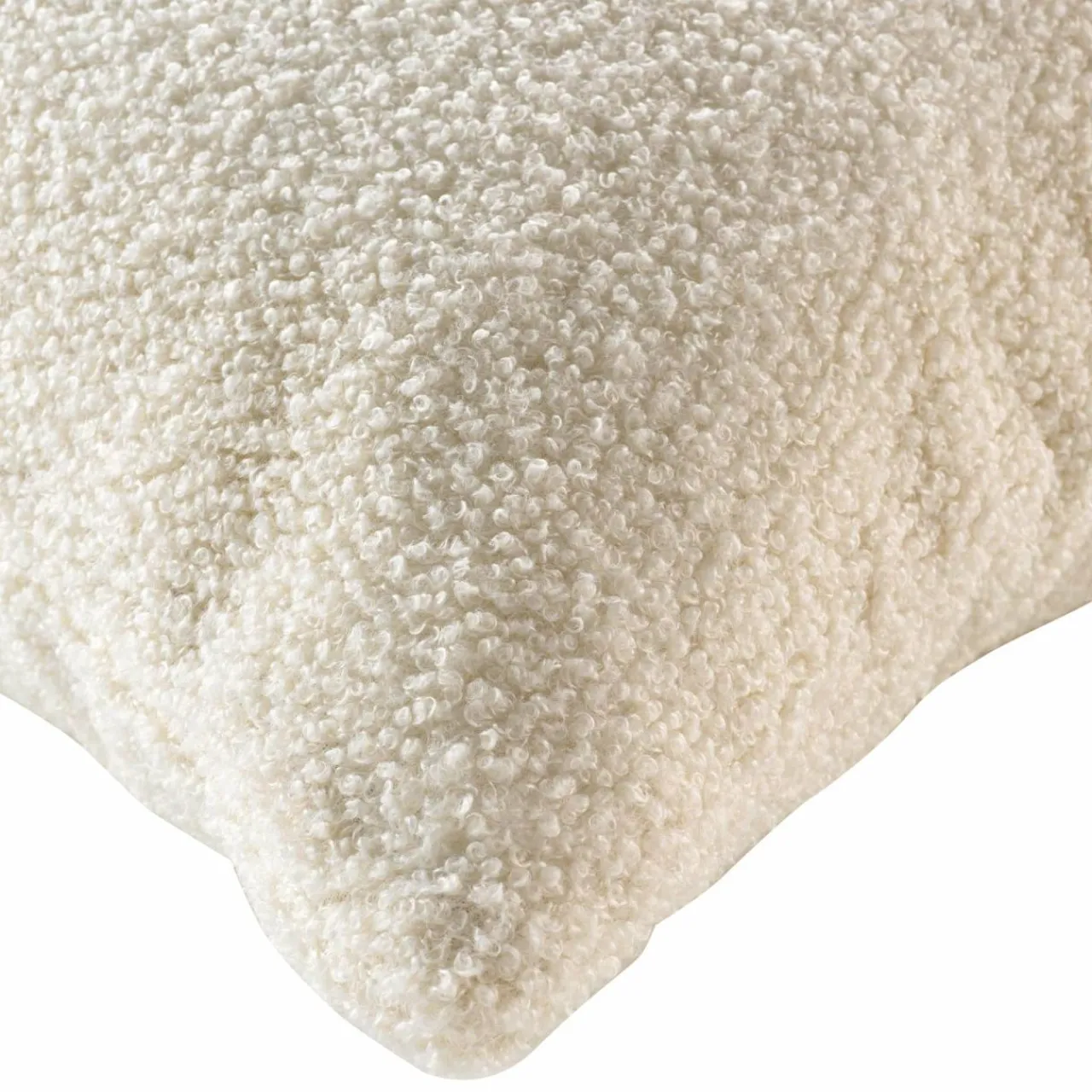 Coussin Et Housse|douceur d'intu017drieur Coussin carré bouclette (45 cm) Wooly Ecru Beige