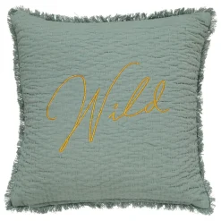 Coussin Et Housse|Atmosphera, cru017dateur d'intu017drieur Coussin carré brodé (45 x 45 cm) Wild Vert céladon