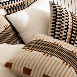 Coussin Et Housse|Atmosphera, cru017dateur d'intu017drieur Coussin carré brodé (40 x 40 cm) Jangwa Beige