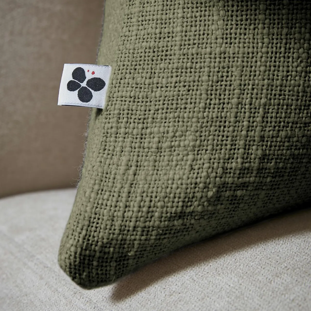 Coussin Et Housse|L'EFFET PAPILLON Coussin carré coton (45 x 45 cm) Sixtine Vert romarin