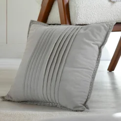 Coussin Et Housse|STOF Coussin carré coton (50 x 50 cm) Joséphine Gris clair