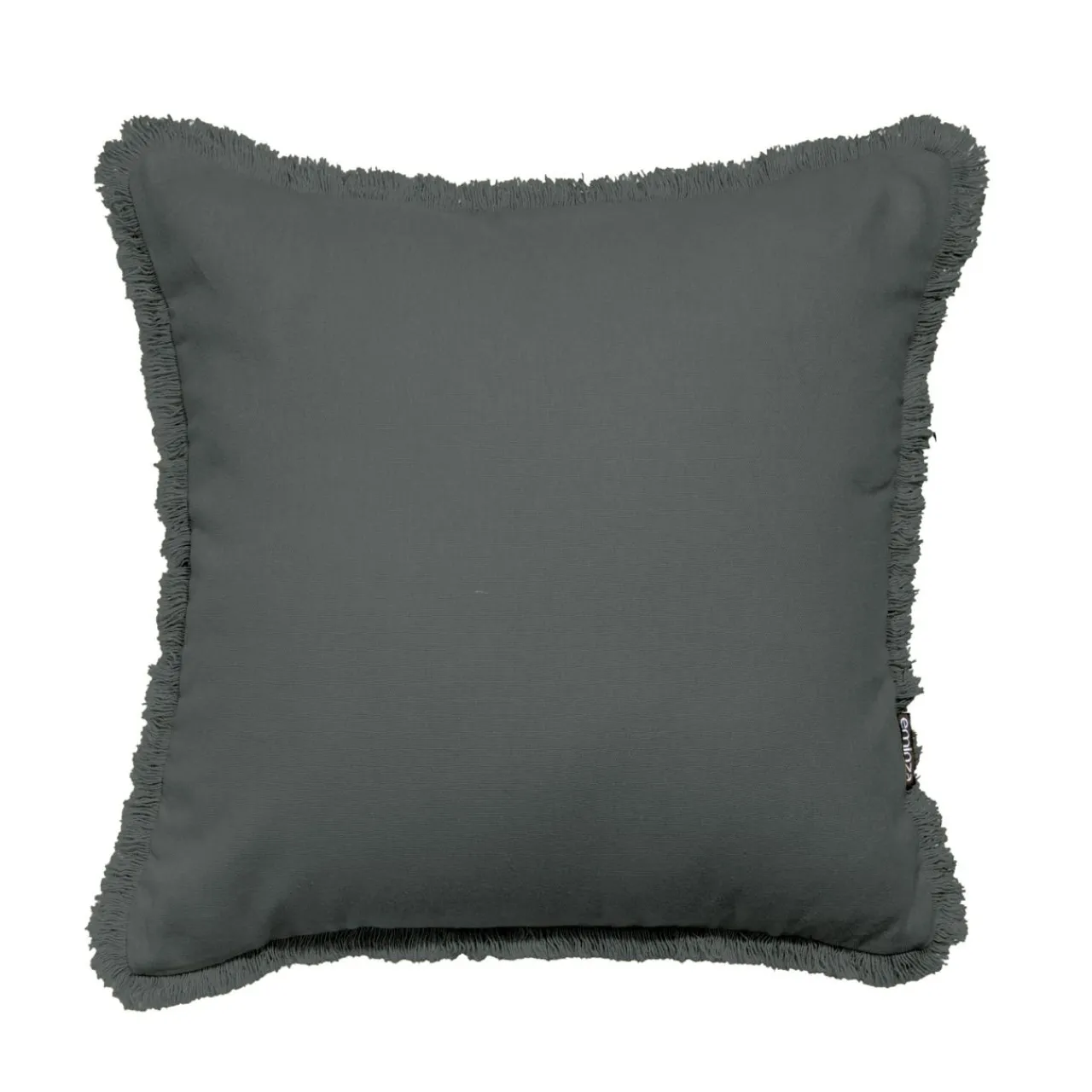 Coussin Et Housse|EMINZA Coussin carré coton (45 x 45 cm) Pixel franges Gris Anthracite