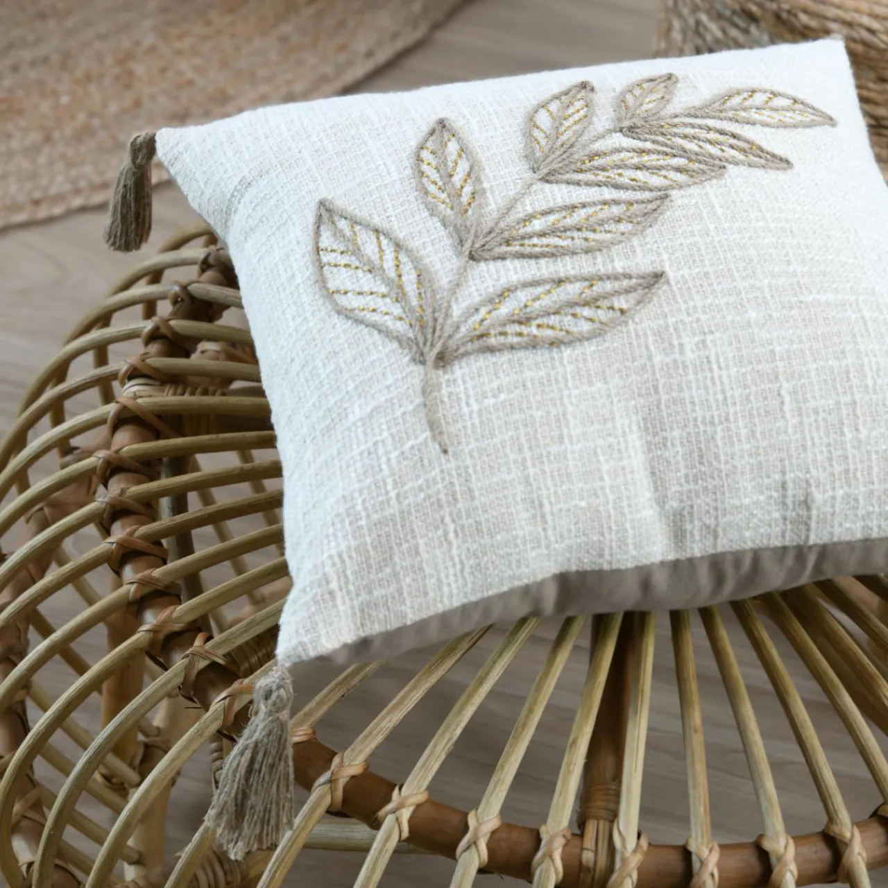 Coussin Et Housse|STOF Coussin carré coton (40 x 40 cm) Hemera Ecru