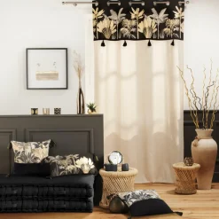 Coussin Et Housse|COTON d'intu017drieur Coussin carré coton (40 x 40 cm) Karaba Noir