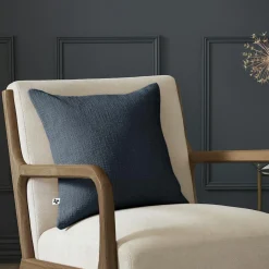 Coussin Et Housse|L'EFFET PAPILLON Coussin carré coton (45 x 45 cm) Sixtine Bleu nuit