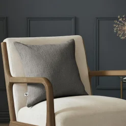 Coussin Et Housse|L'EFFET PAPILLON Coussin carré coton (45 x 45 cm) Sixtine Gris ardoise Gris foncé