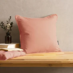 Coussin Et Housse|EMINZA Coussin carré coton (40 x 40 cm) Pixel Rose Pêche