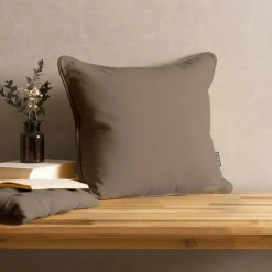 Coussin Et Housse|EMINZA Coussin carré coton (40 x 40 cm) Pixel Taupe