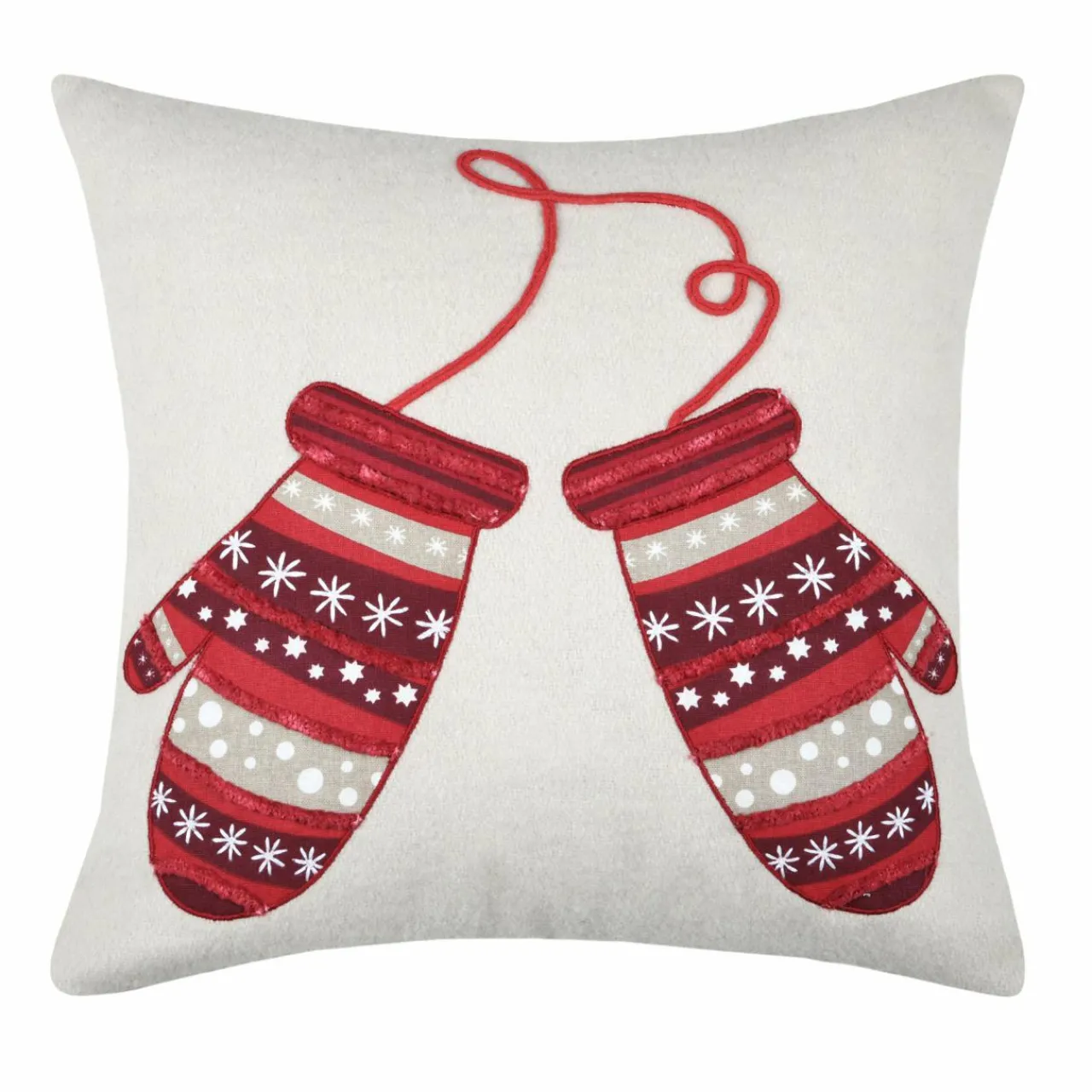 Coussin Et Housse|LOVELY CASA Coussin carré coton (40 x 40 cm) Megève Ecru