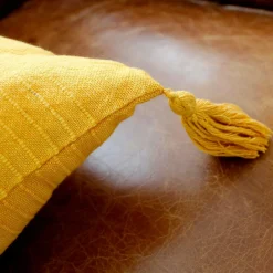 Coussin Et Housse|ENJOY HOME Coussin carré coton recyclé (40 x 40 cm) Bombay Jaune moutarde