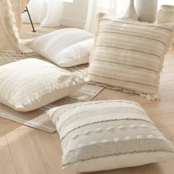 Coussin Et Housse|douceur d'intu017drieur Coussin carré coton tissé (60 x 60 cm) Island Beige
