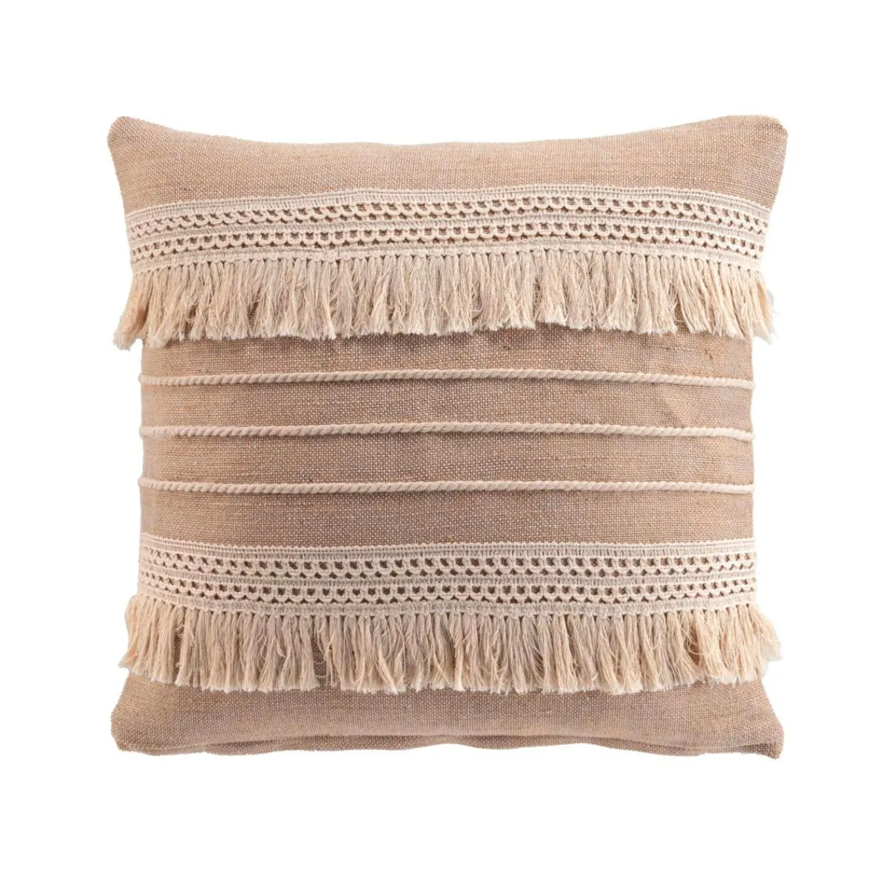 Coussin Et Housse|douceur d'intu017drieur Coussin carré en jute et coton (45 x 45 cm) Cirrus Beige