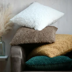 Coussin Et Housse|STOF Coussin carré fausse fourrure (45 x 45 cm) Timmy Vert émeraude