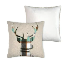 Coussin Et Housse|STOF Coussin carré fausse fourrure (45 x 45 cm) Wildforest Vert