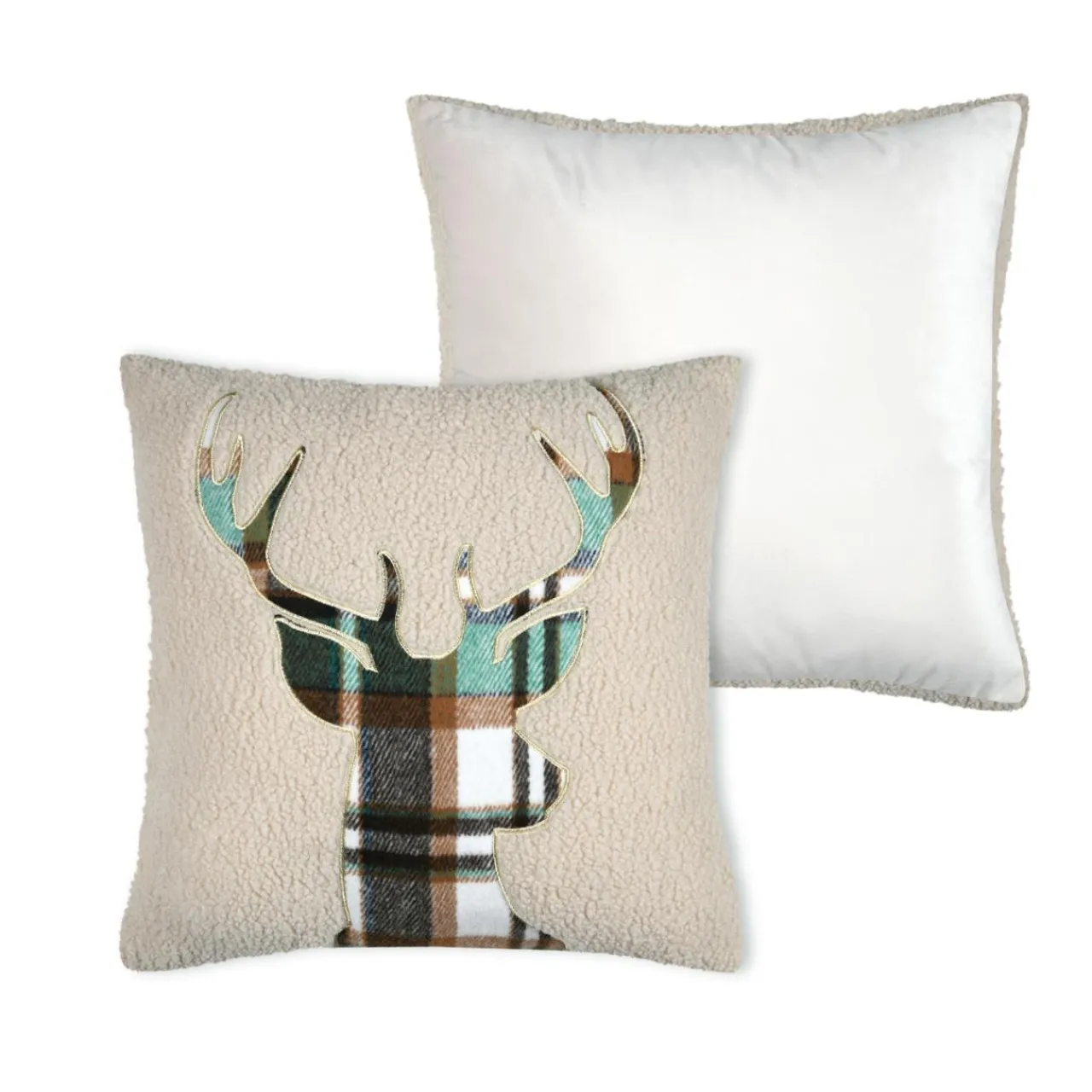 Coussin Et Housse|STOF Coussin carré fausse fourrure (45 x 45 cm) Wildforest Vert