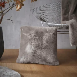 Coussin Et Housse|EMINZA Coussin carré fausse fourrure (45 x 45 cm) Finn Taupe