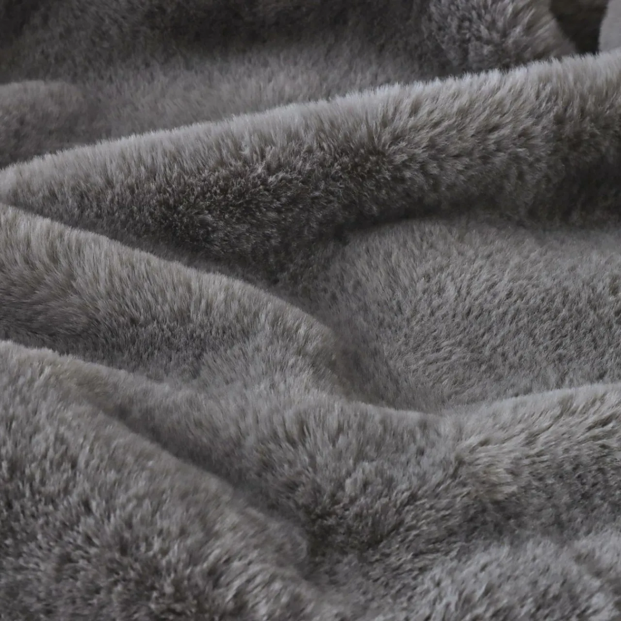 Coussin Et Housse|EMINZA Coussin carré fausse fourrure (45 x 45 cm) Finn Gris Anthracite