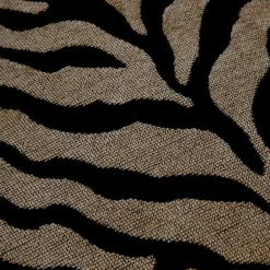 Coussin Et Housse|STOF Coussin carré fausse fourrure zébre (45 x 45 cm) Fauves Noir