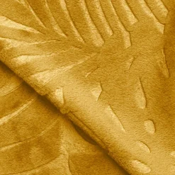 Coussin Et Housse|EMINZA Coussin carré flanelle (45 x 45 cm) Flore Jaune moutarde