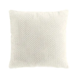 Coussin Et Housse|douceur d'intu017drieur Coussin carré flanelle relief (45 x 45 cm) Flanela Écru Ecru