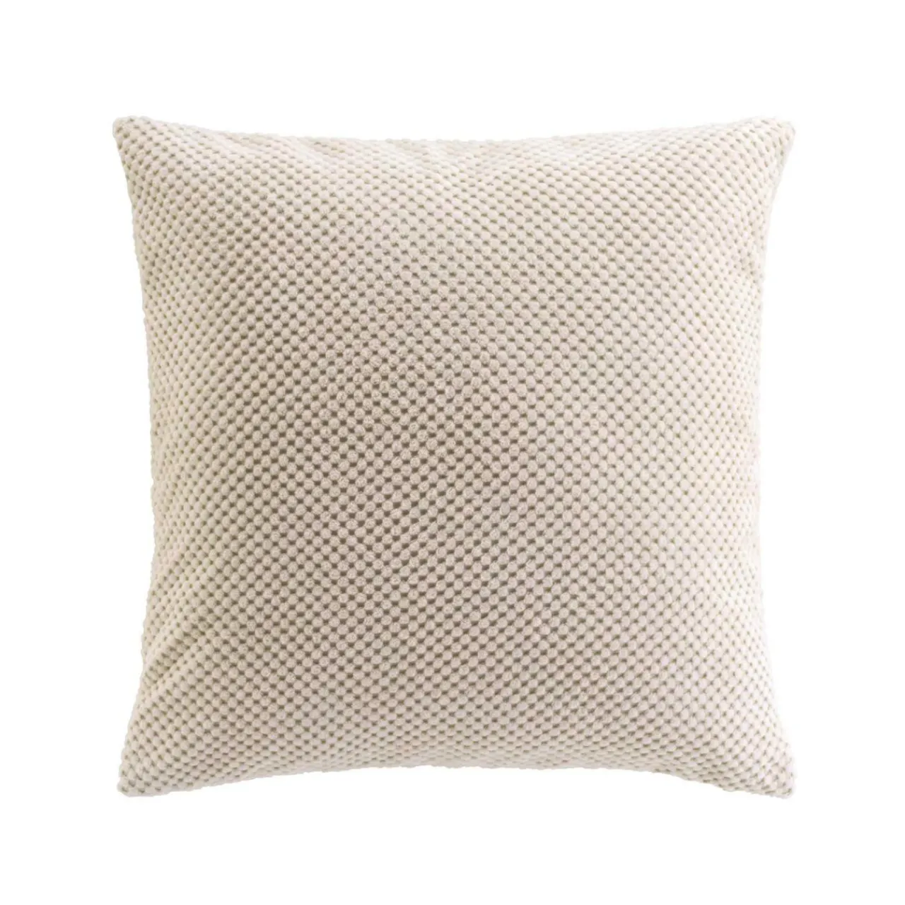 Coussin Et Housse|douceur d'intu017drieur Coussin carré flanelle relief (45 x 45 cm) Java Ecru