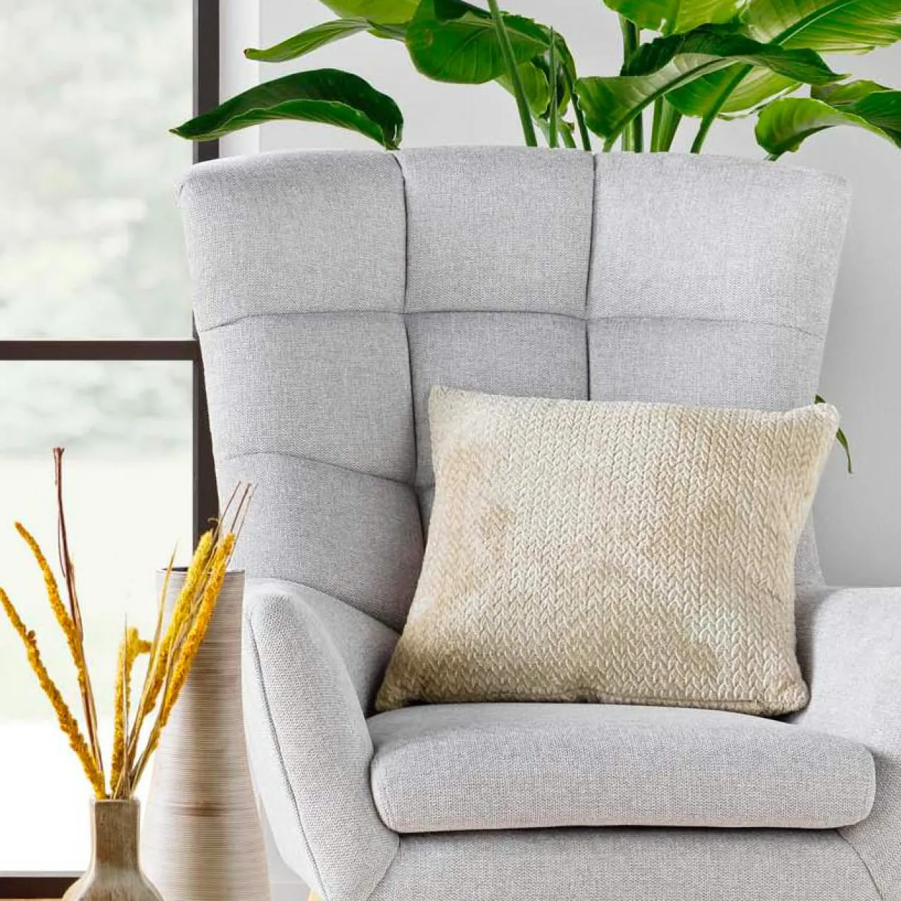 Coussin Et Housse|douceur d'intu017drieur Coussin carré flanelle relief (45 x 45 cm) Flanela Beige