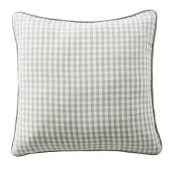 Coussin Et Housse|EMINZA Coussin carré gaze de coton (45 x 45 cm) Gaïa vichy Vert Eucalyptus