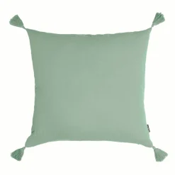 Coussin Et Housse|EMINZA Coussin carré gaze de coton (60 x 60 cm) Gaïa Vert Eucalyptus