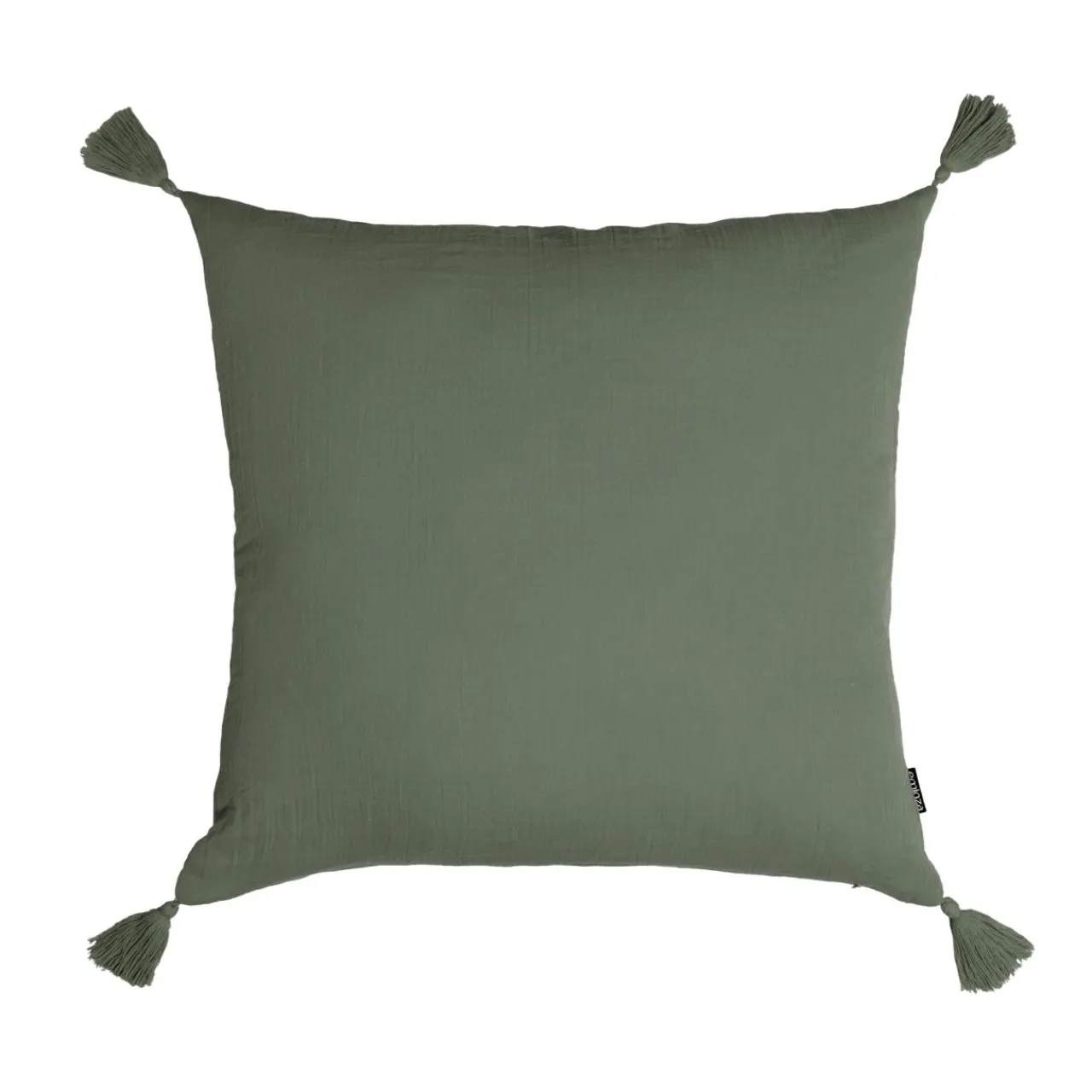 Coussin Et Housse|EMINZA Coussin carré gaze de coton (60 x 60 cm) Gaïa Vert romarin