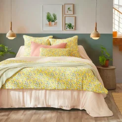 Coussin Et Housse|EMINZA Coussin carré gaze de coton (45 x 45 cm) Abigaël Jaune