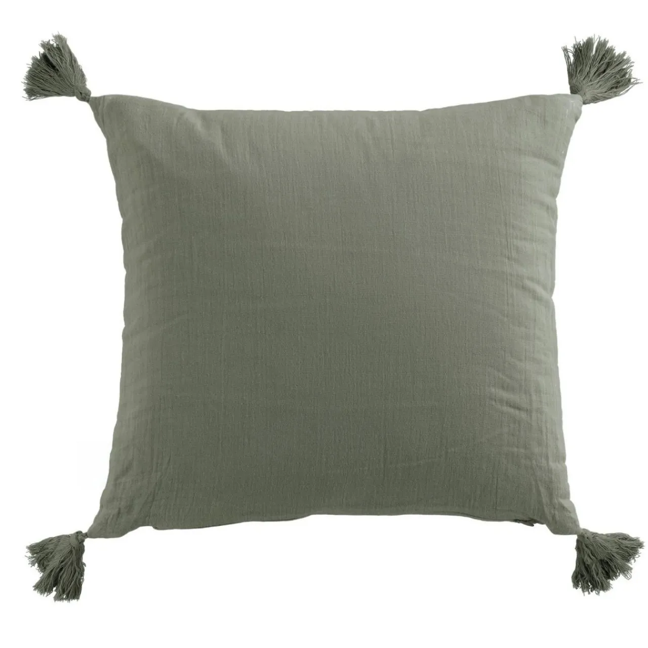 Coussin Et Housse|EMINZA Coussin carré gaze de coton (40 x 40 cm) Gaïa Vert romarin