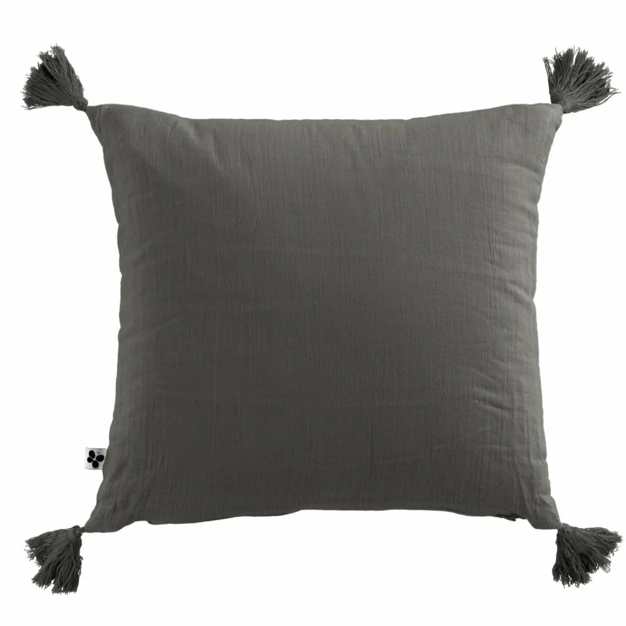 Coussin Et Housse|EMINZA Coussin carré gaze de coton (40 x 40 cm) Gaïa Gris granit Gris foncé