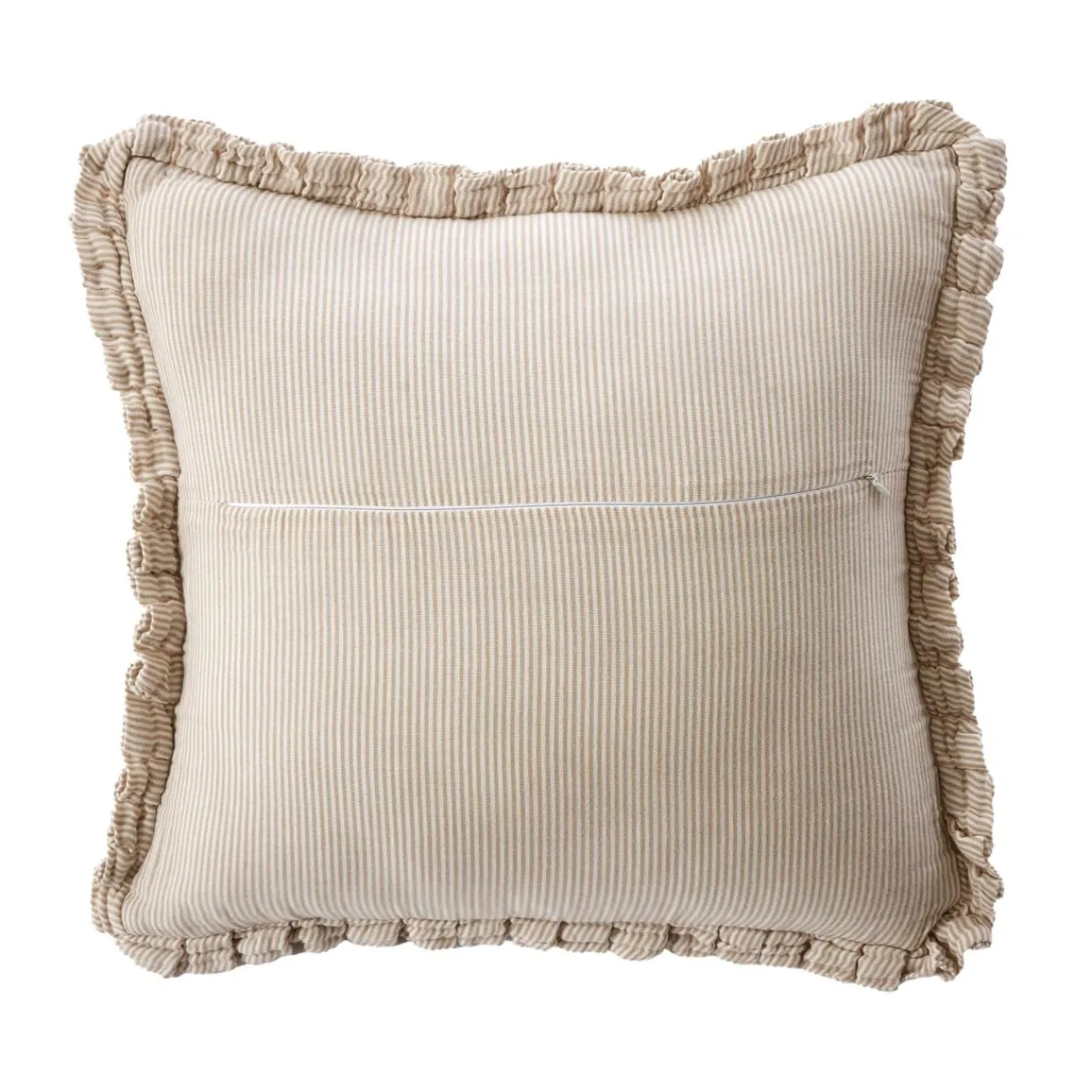 Coussin Et Housse|EMINZA Coussin carré gaze de coton (45 x 45 cm) Gaïa rayures Ficelle Rayure Ficelle
