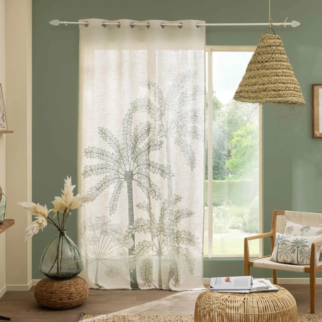 Coussin Et Housse|douceur d'intu017drieur Coussin carré lin et coton (45 x 45 cm) Palmea Vert