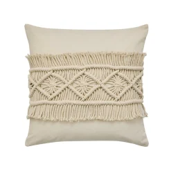 Coussin Et Housse|douceur d'intu017drieur Coussin carré macramé (45 x 45 cm) Samaya Beige