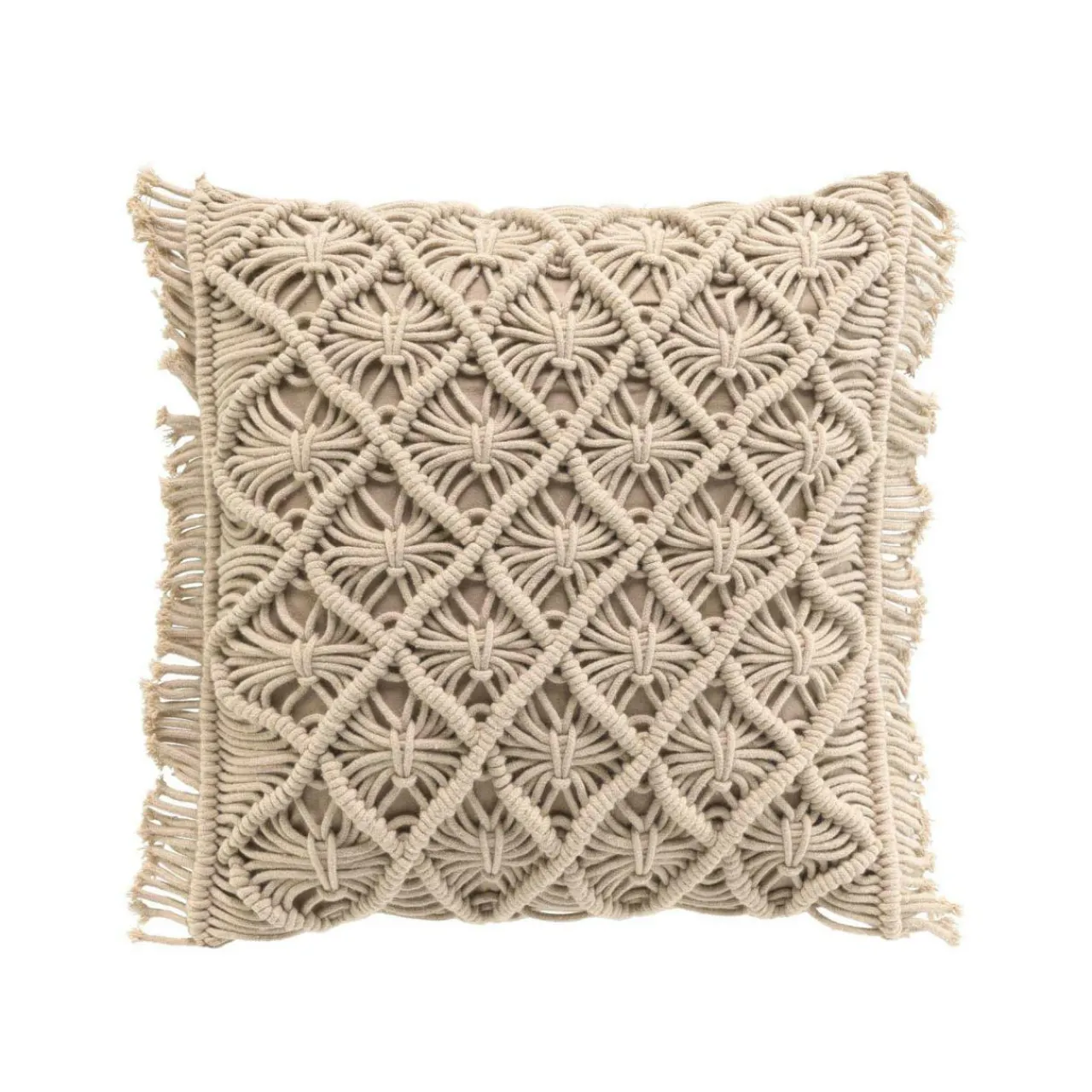 Coussin Et Housse|douceur d'intu017drieur Coussin carré macramé (40 x 40 cm) Indy Taupe