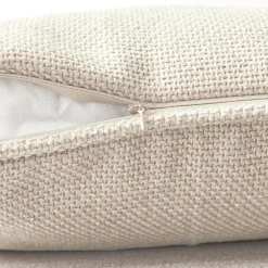 Coussin Et Housse|EMINZA Coussin carré tissé (45 x 45 cm) Alba grège Beige