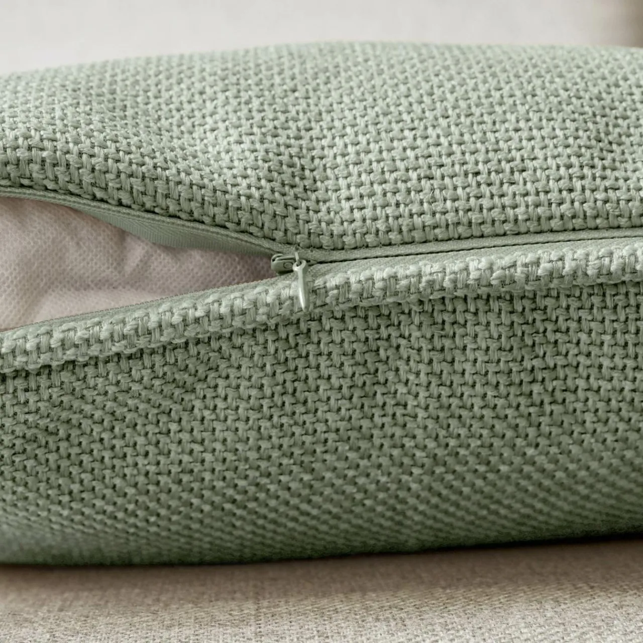 Coussin Et Housse|EMINZA Coussin carré tissé (45 x 45 cm) Alba Vert romarin
