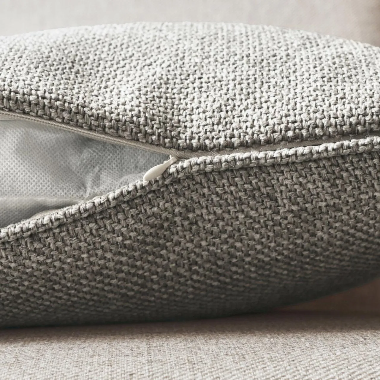 Coussin Et Housse|EMINZA Coussin carré tissé (45 x 45 cm) Alba Taupe