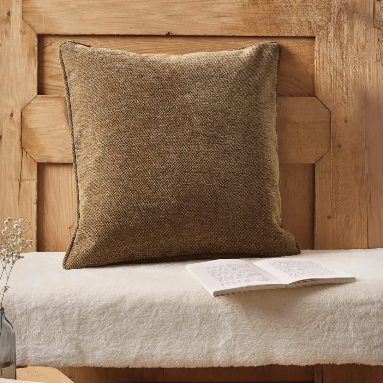 Coussin Et Housse|EMINZA Coussin carré tissé (45 x 45 cm) Magnus Camel